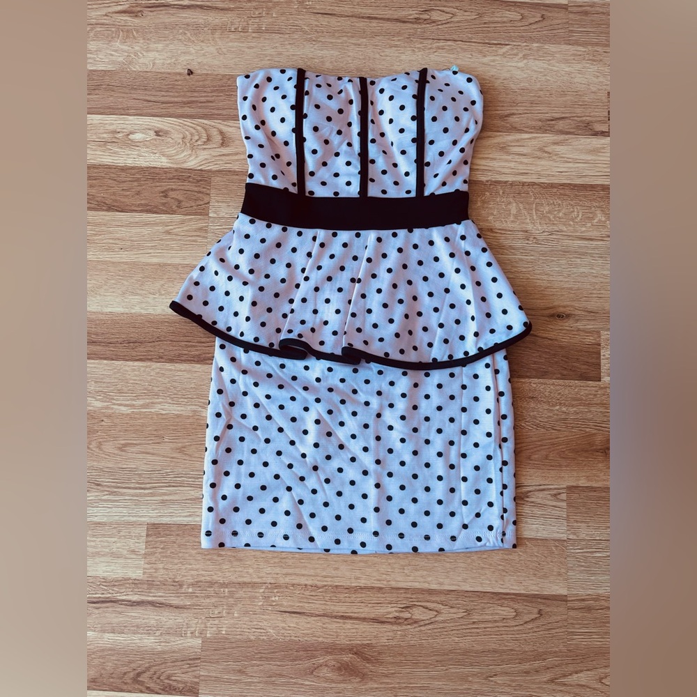 Polka Dot Peplum Dress